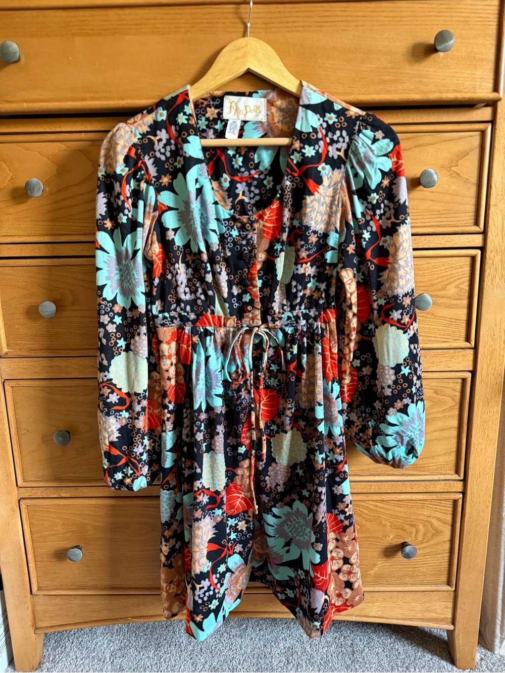 Vintage 1960s Rag Dolls San Francisco Floral Babydoll Doll Mini Dress Womens S/M